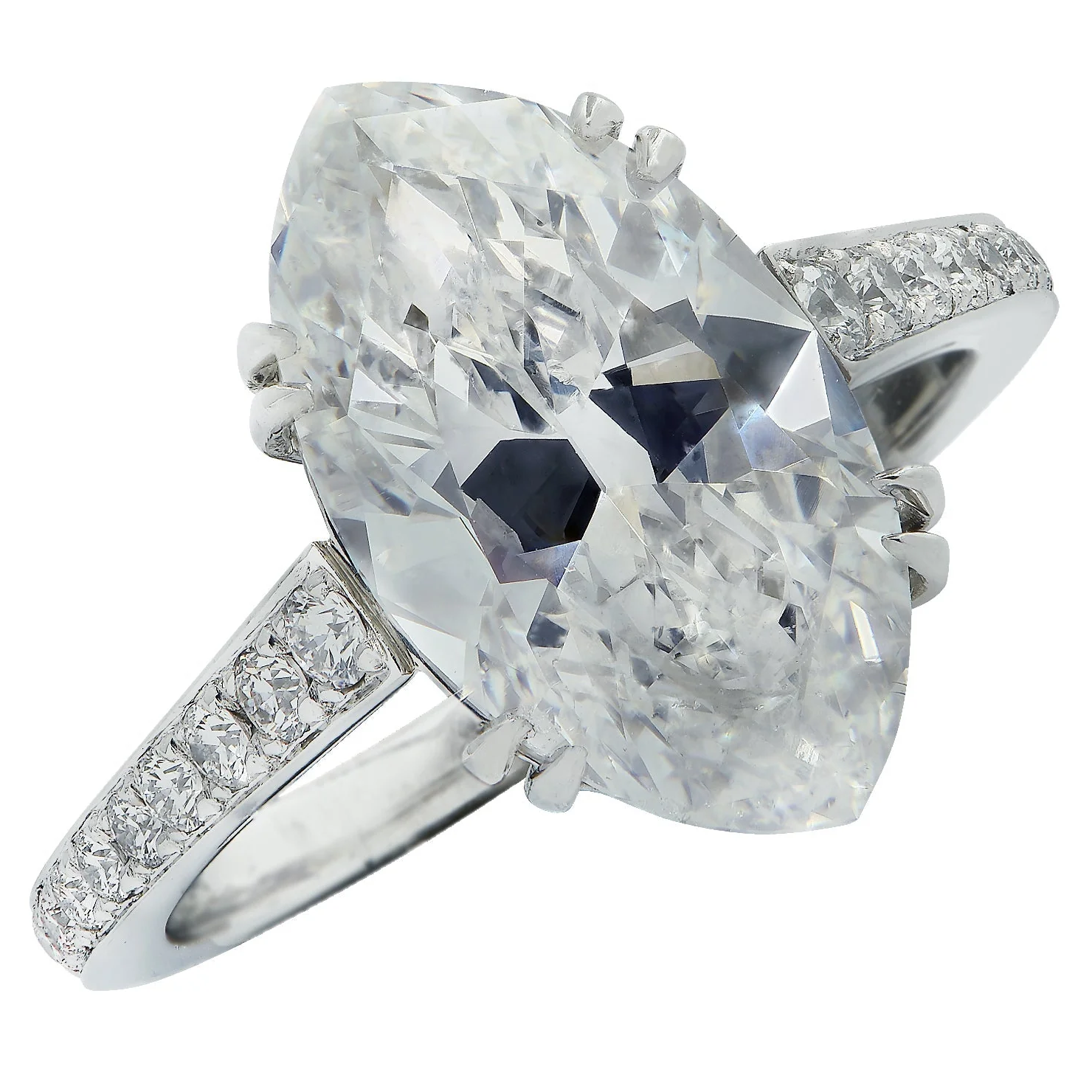 Contemporary Platinum Diamond Ring front