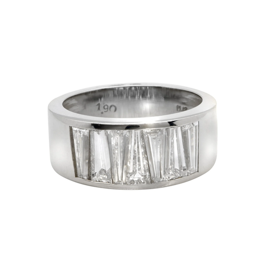 Contemporary Platinum Diamond Ring front