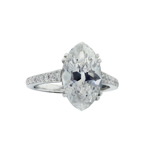 Contemporary Platinum Diamond Ring front