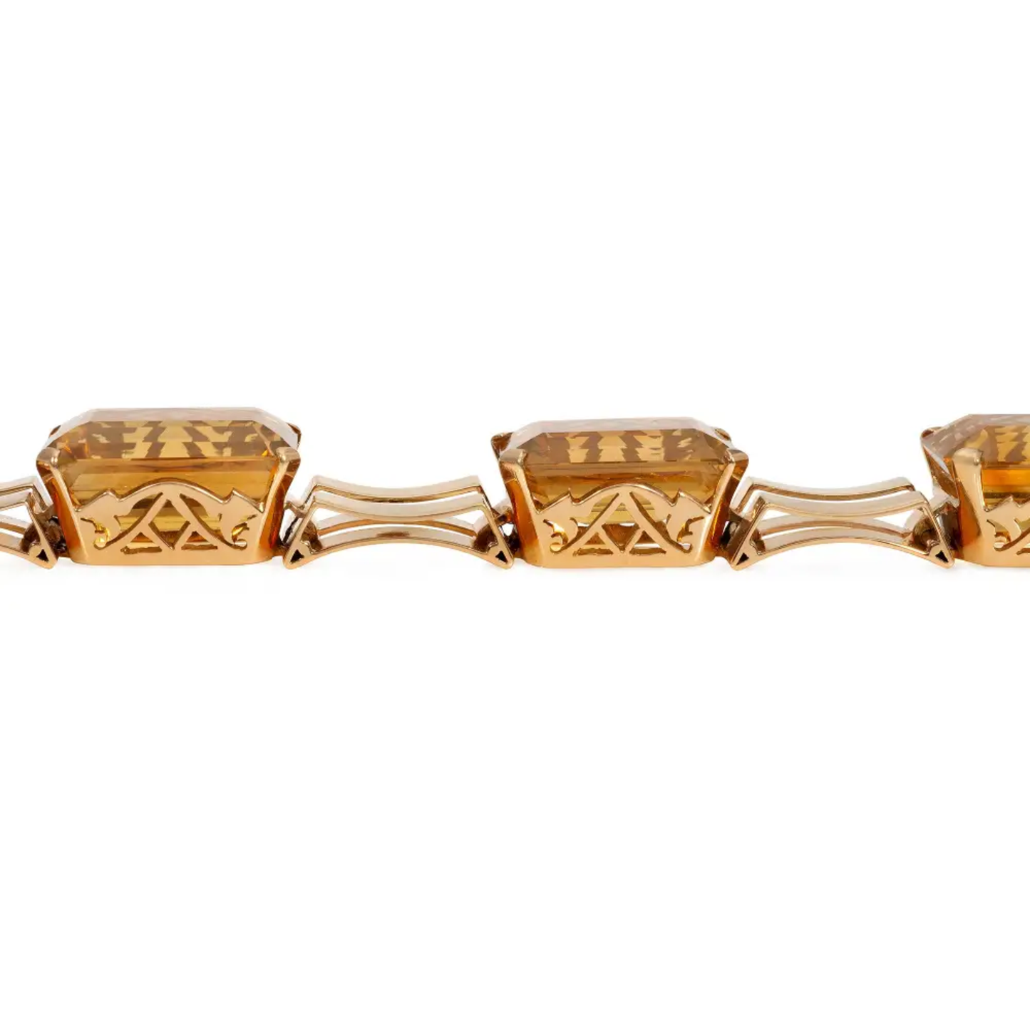 Retro 18KT Yellow Gold Citrine Bracelet side
