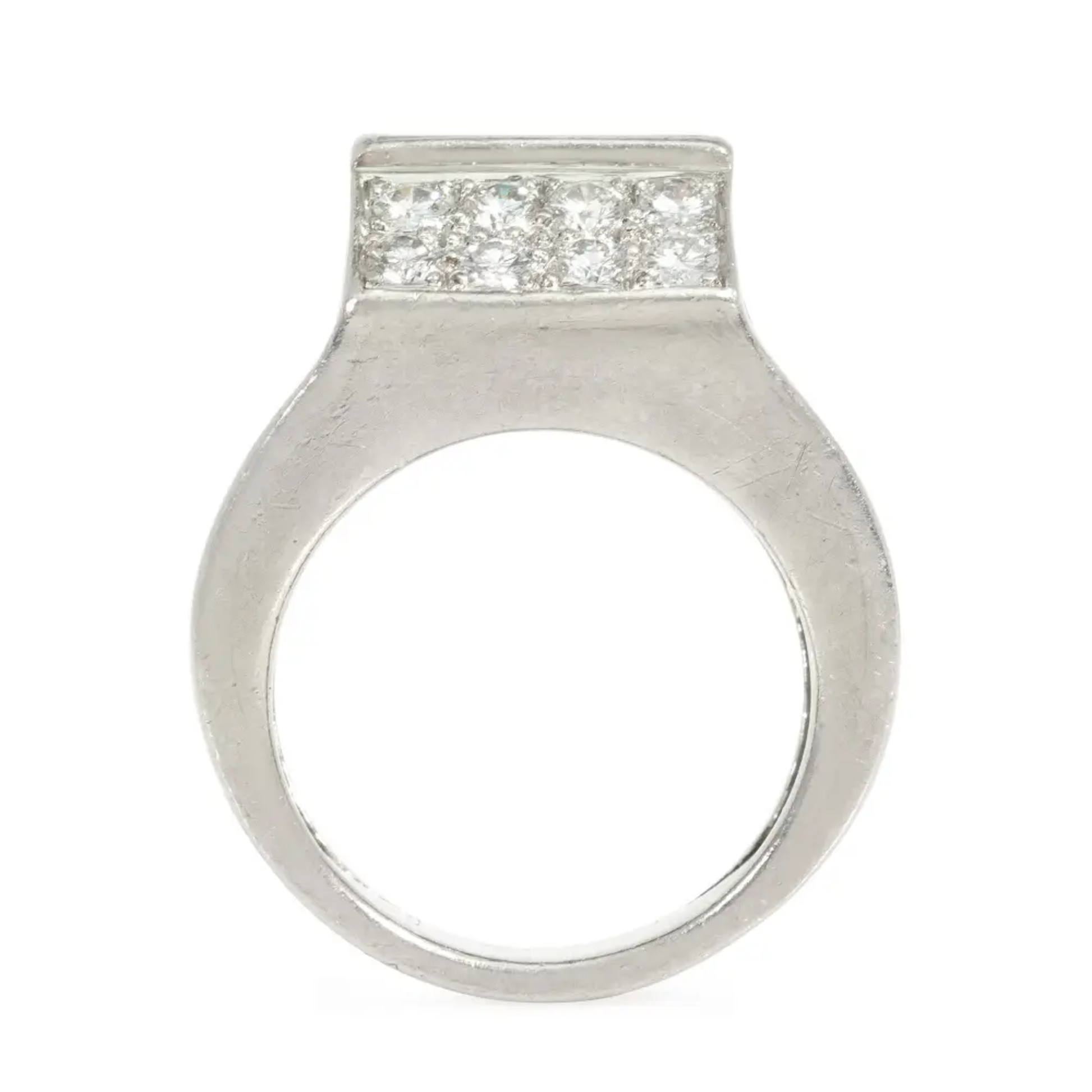 Art Deco Platinum Diamond Ring profile