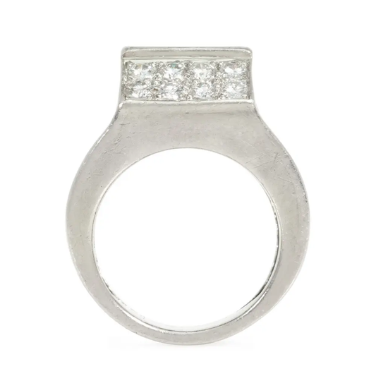 Art Deco Platinum Diamond Ring profile
