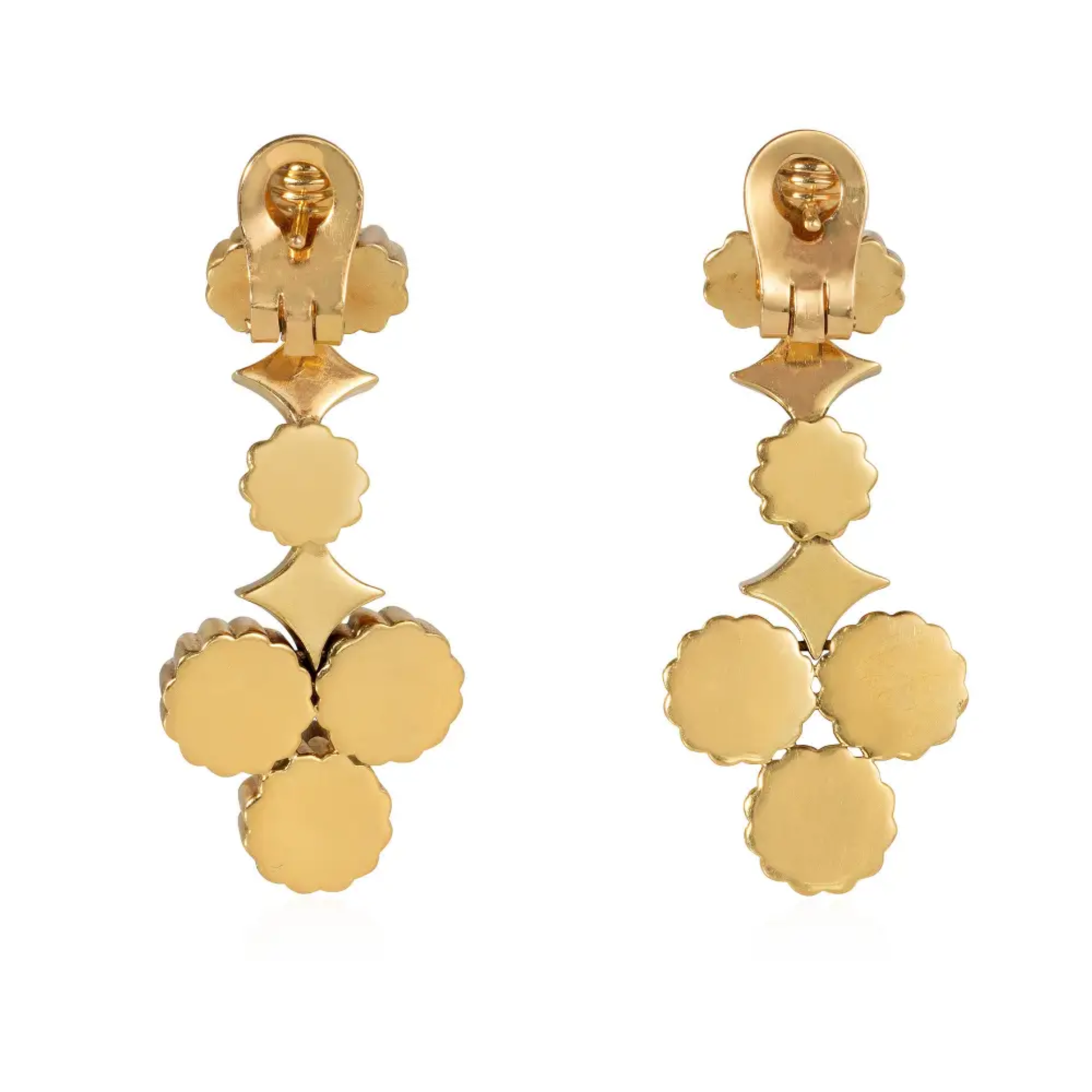 Retro 18KT Yellow Gold Earrings back
