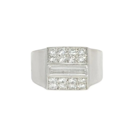 Art Deco Platinum Diamond Ring front