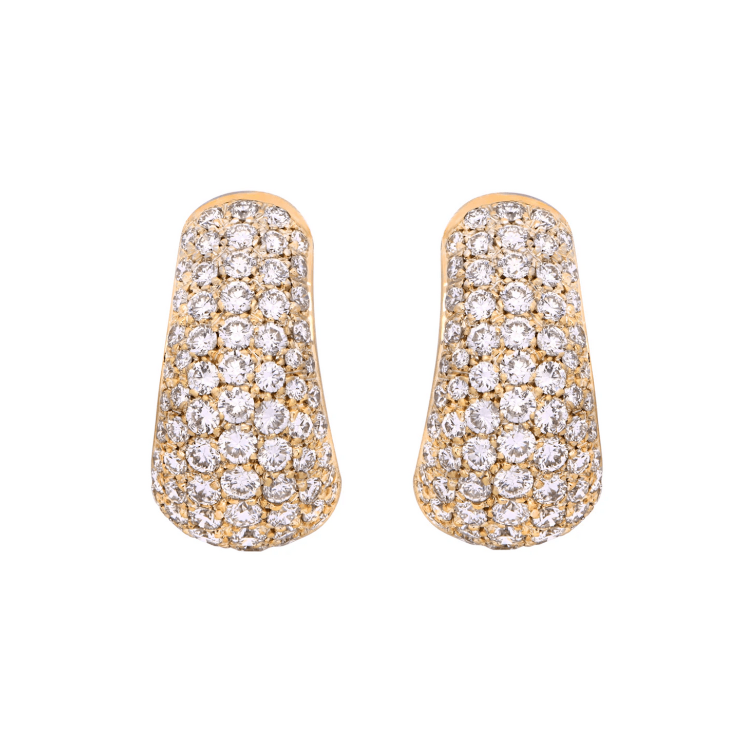 Bulgari Post-1980s 18KT Yellow Gold Diamond Earrings front