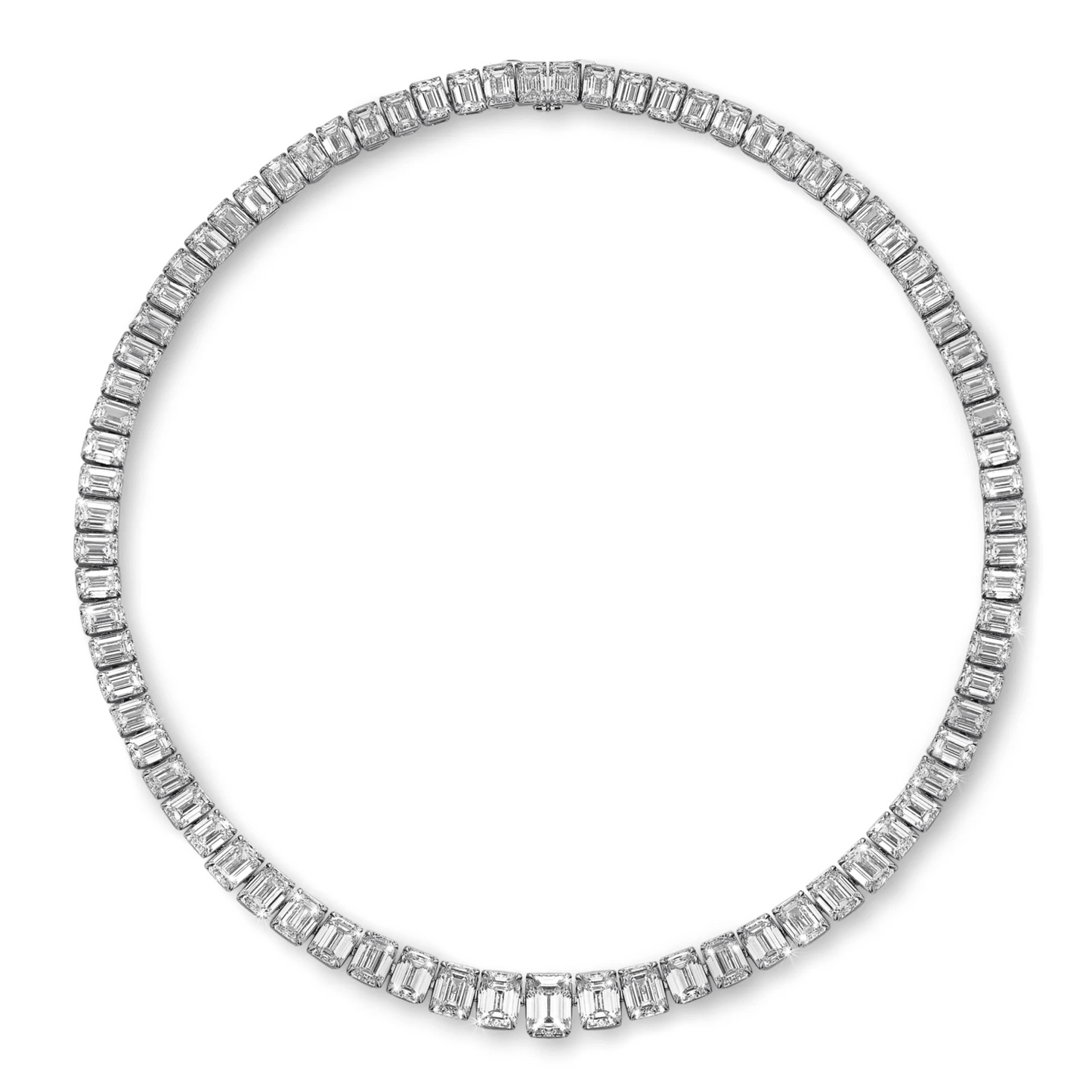 Post-1980s Platinum Diamond Necklace front