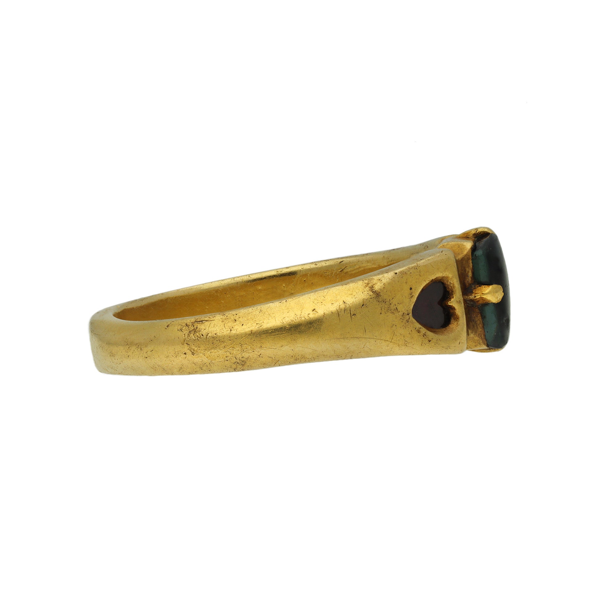 English Antique 18KT Yellow Gold Sapphire Ring side