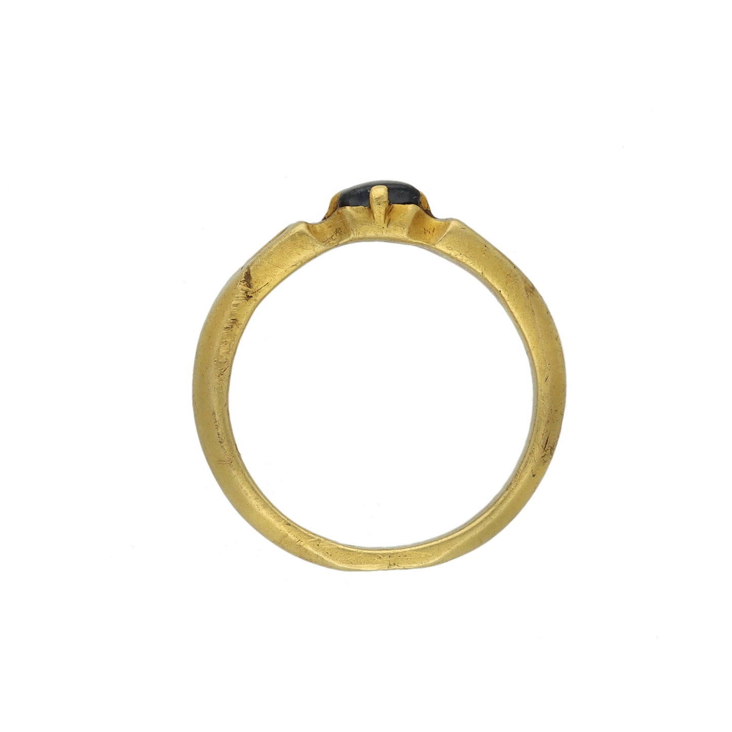 English Antique 18KT Yellow Gold Sapphire Ring profile