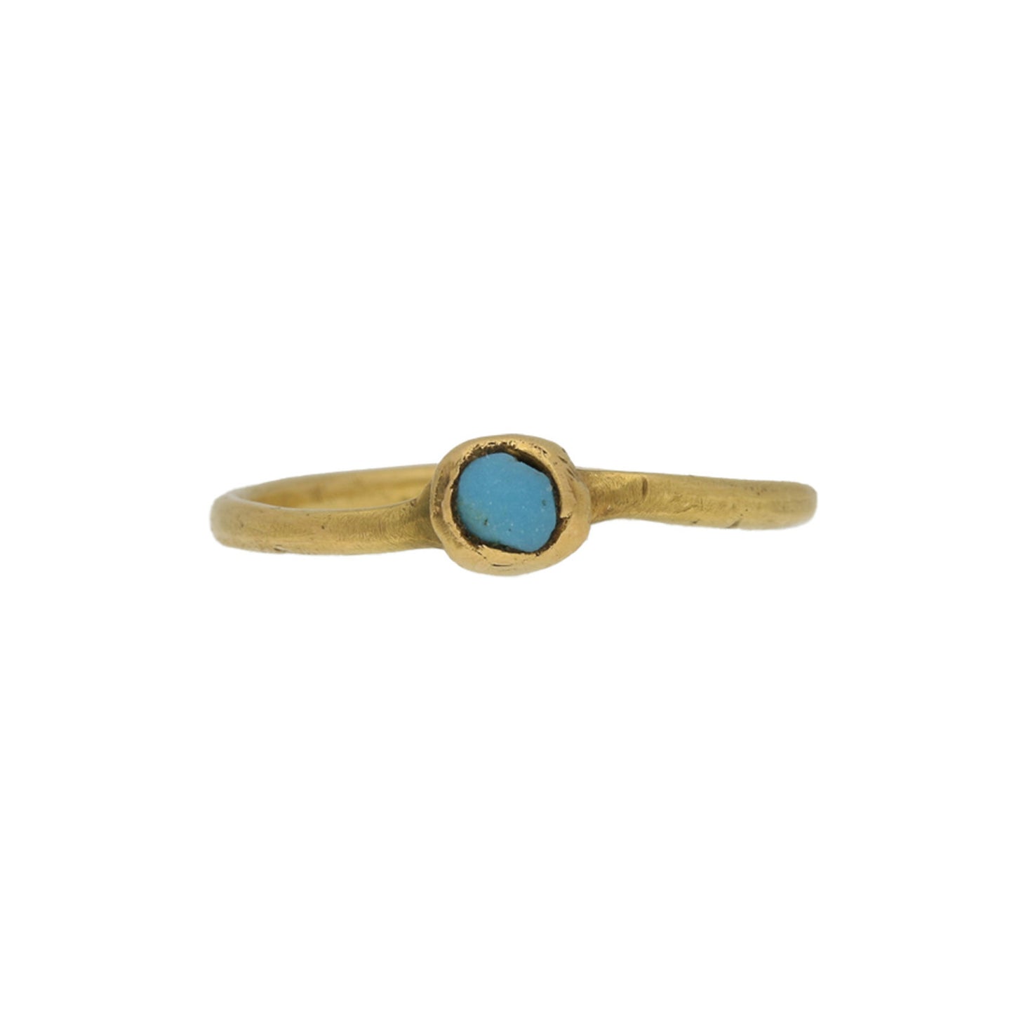 Antique 18KT Yellow Gold Turquoise Ring front