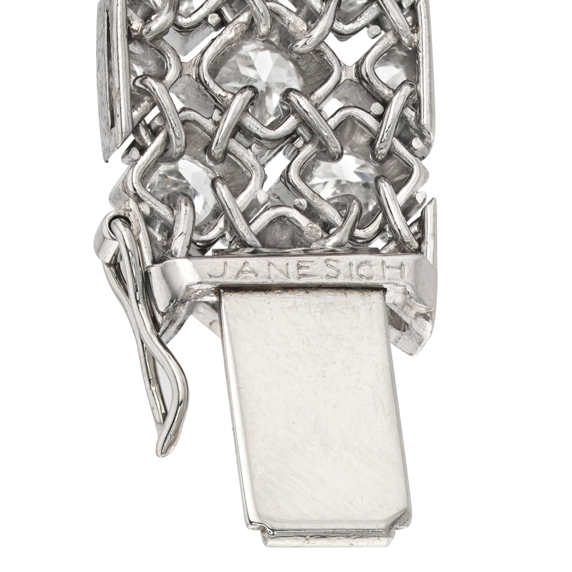 Janesich Art Deco Platinum Diamond Bracelet signature