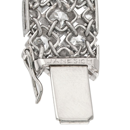 Janesich Art Deco Platinum Diamond Bracelet signature