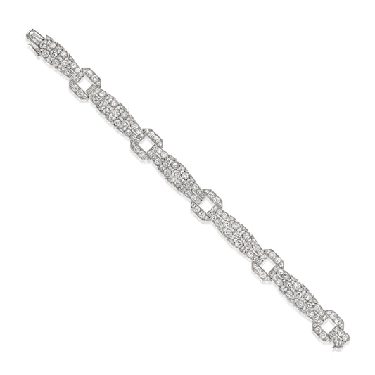 Janesich Art Deco Platinum Diamond Bracelet front
