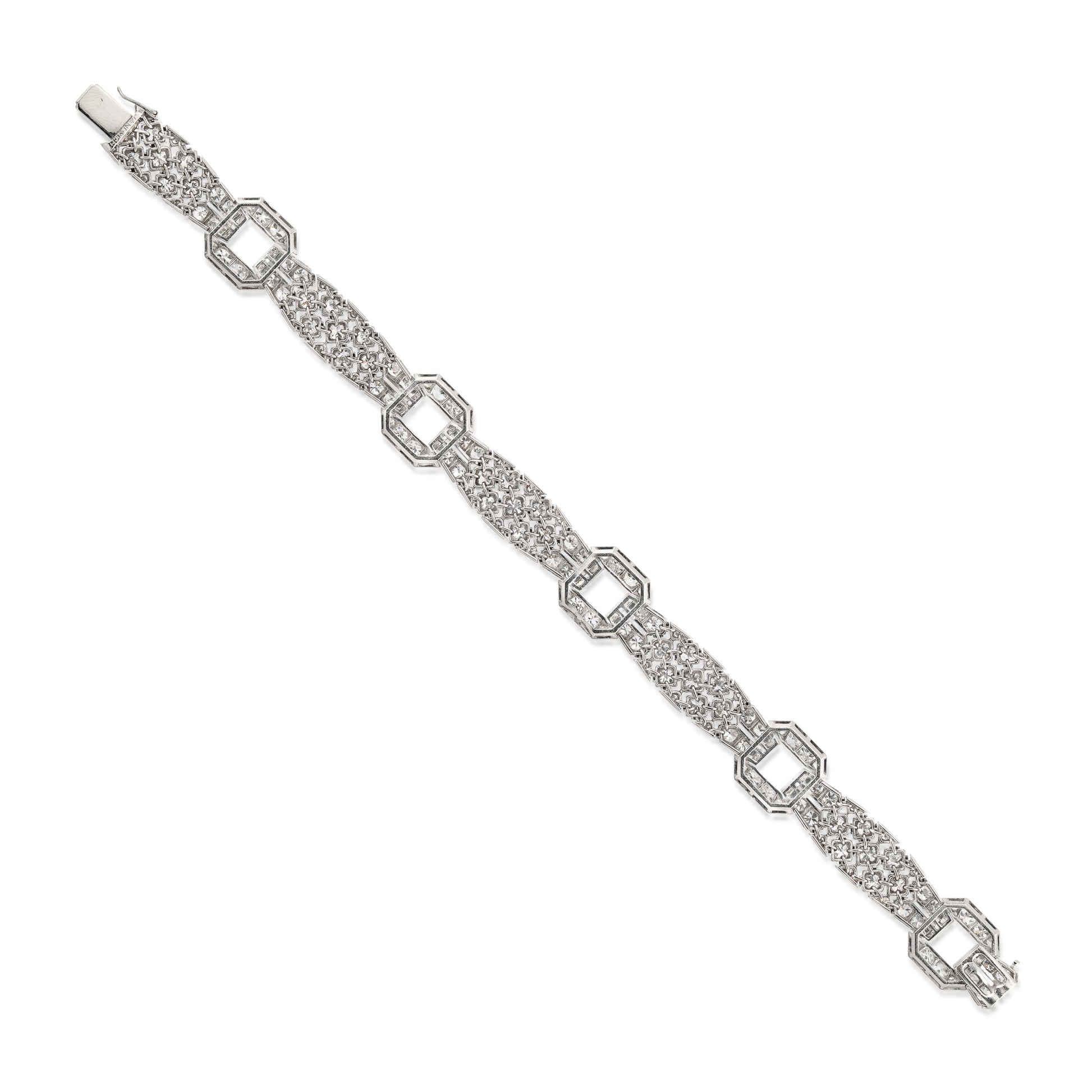 Janesich Art Deco Platinum Diamond Bracelet back