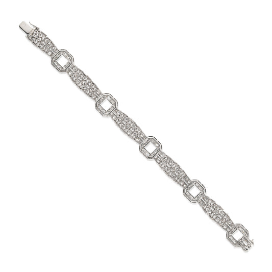Janesich Art Deco Platinum Diamond Bracelet back
