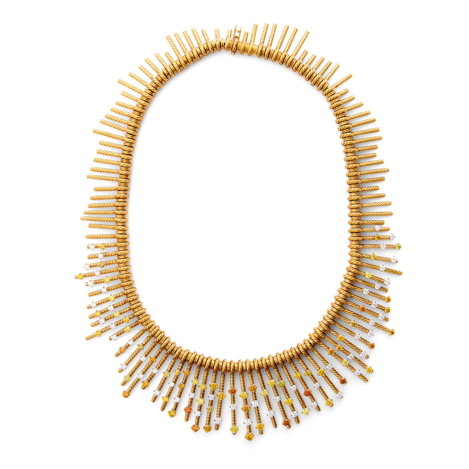 Tiffany & Co. Post-1980s 18KT Yellow Gold Diamond Necklace front