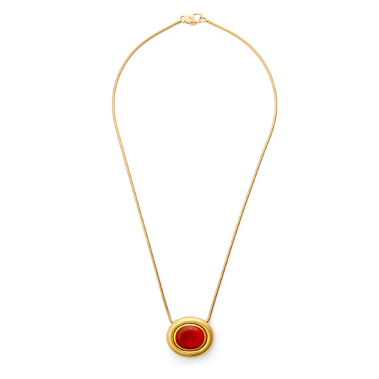 Tiffany & Co. 18KT Yellow Gold Opal Necklace front