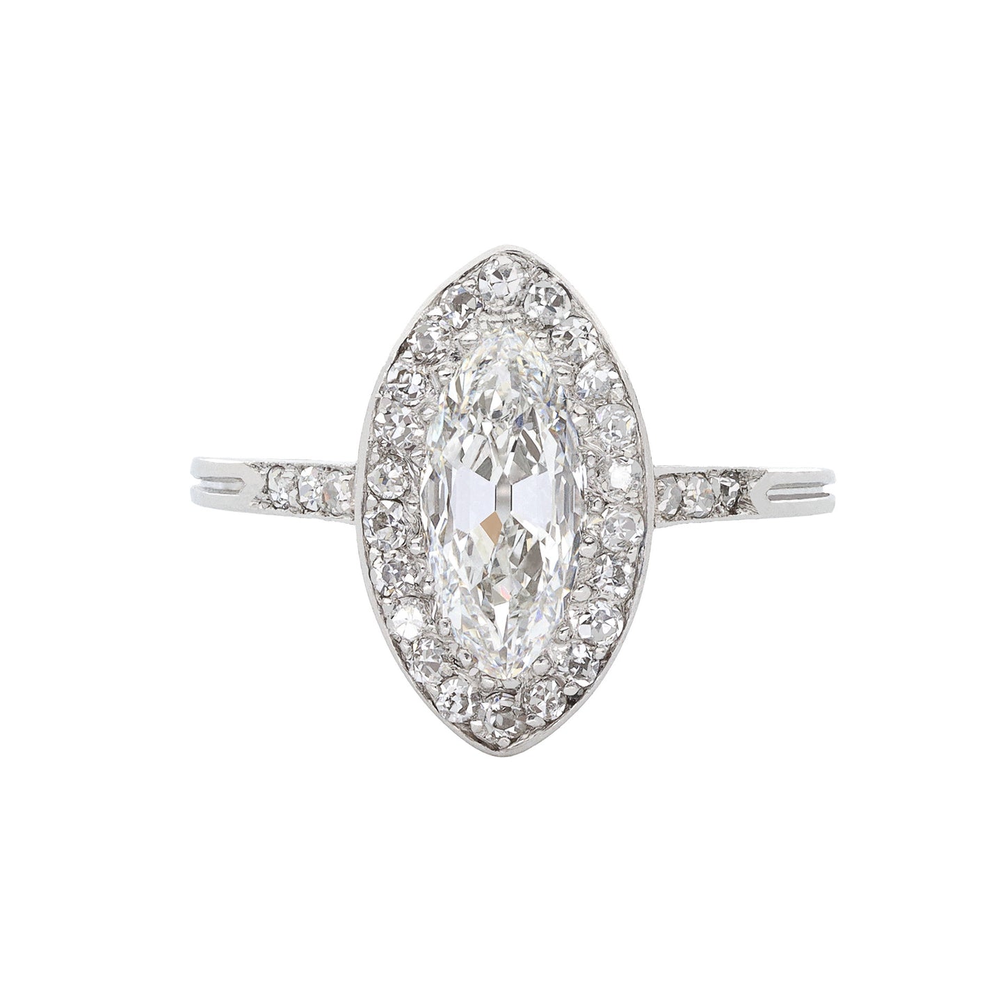 Rene Boivin French Victorian Platinum Diamond Ring front