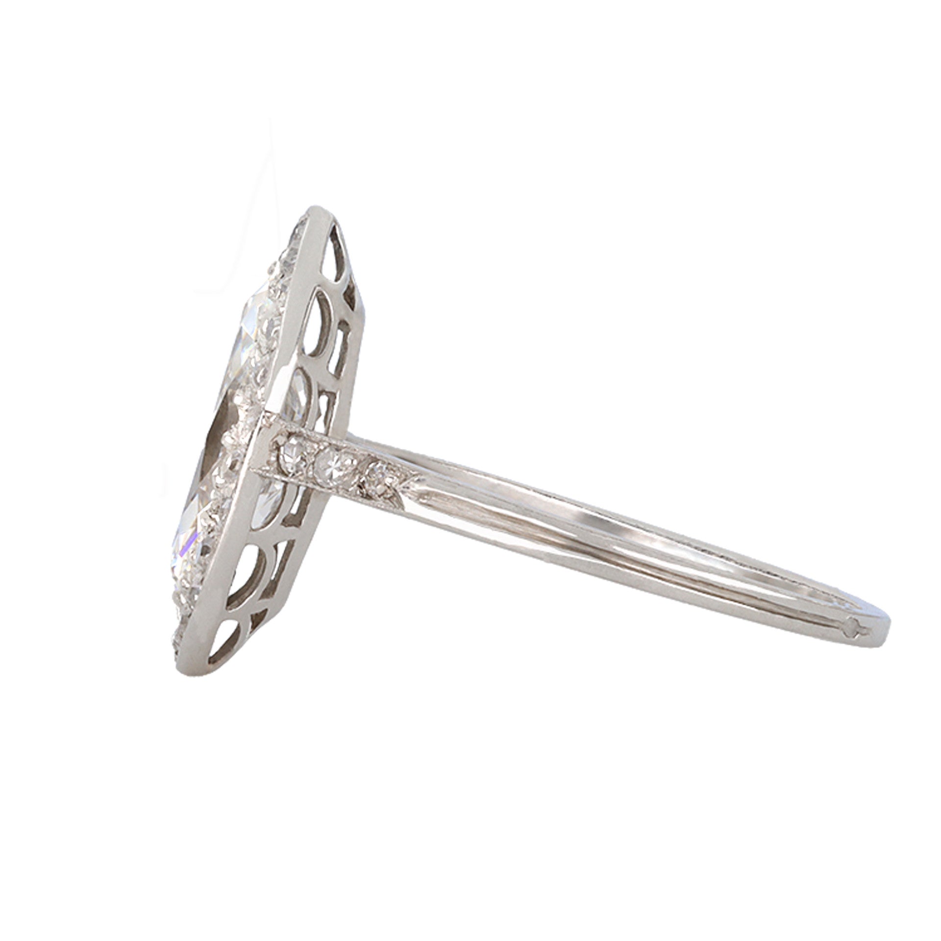 Rene Boivin French Victorian Platinum Diamond Ring side