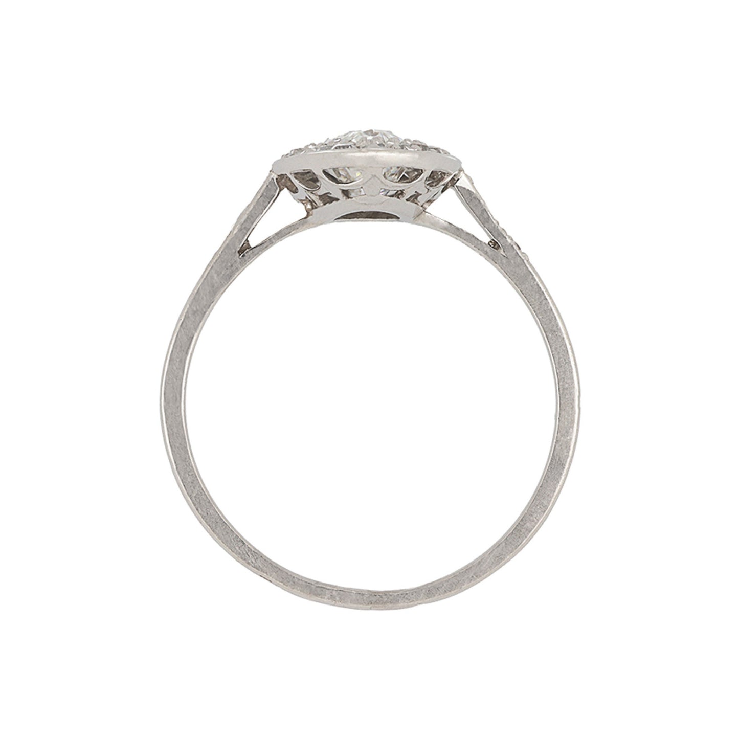 Rene Boivin French Victorian Platinum Diamond Ring profile