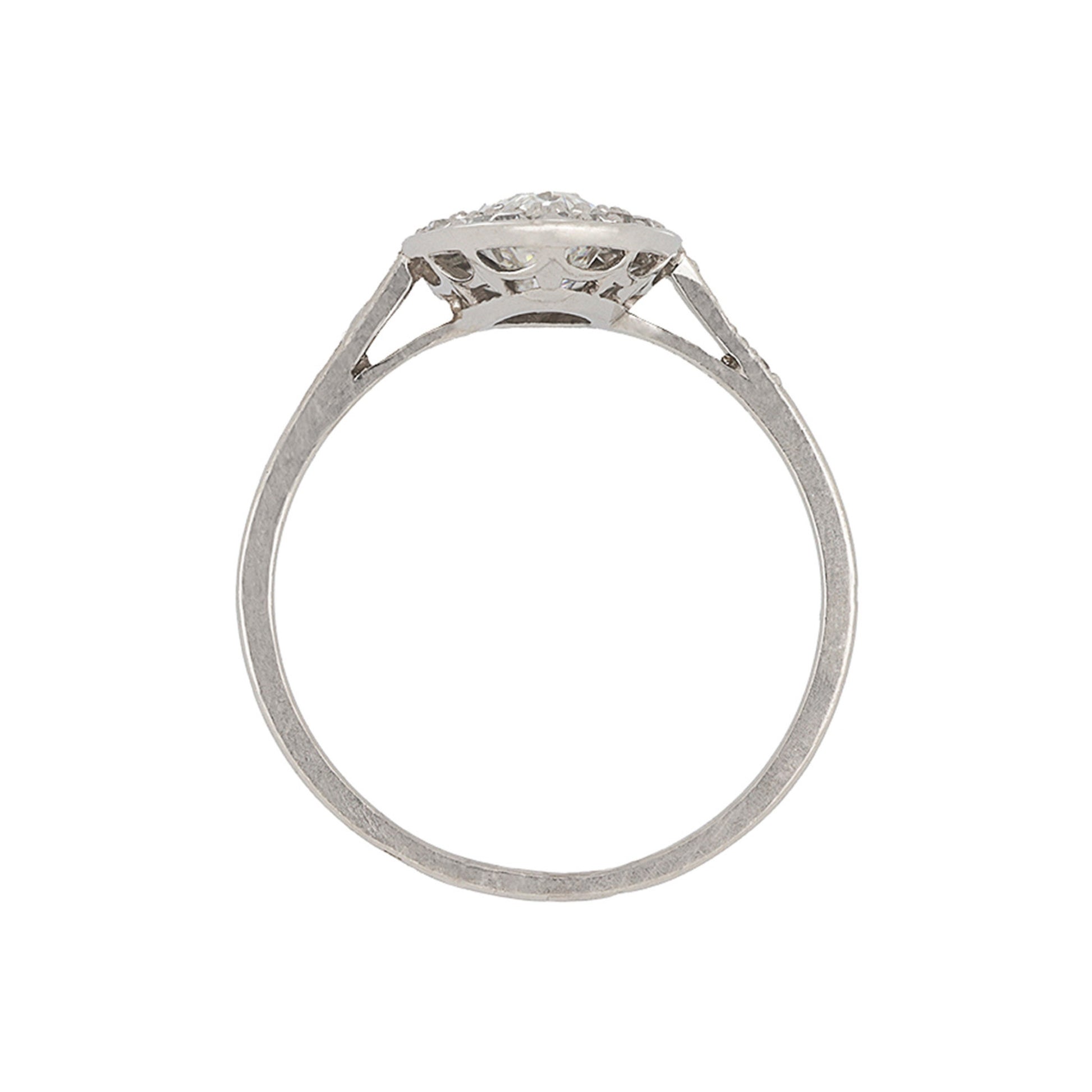 Rene Boivin French Victorian Platinum Diamond Ring profile
