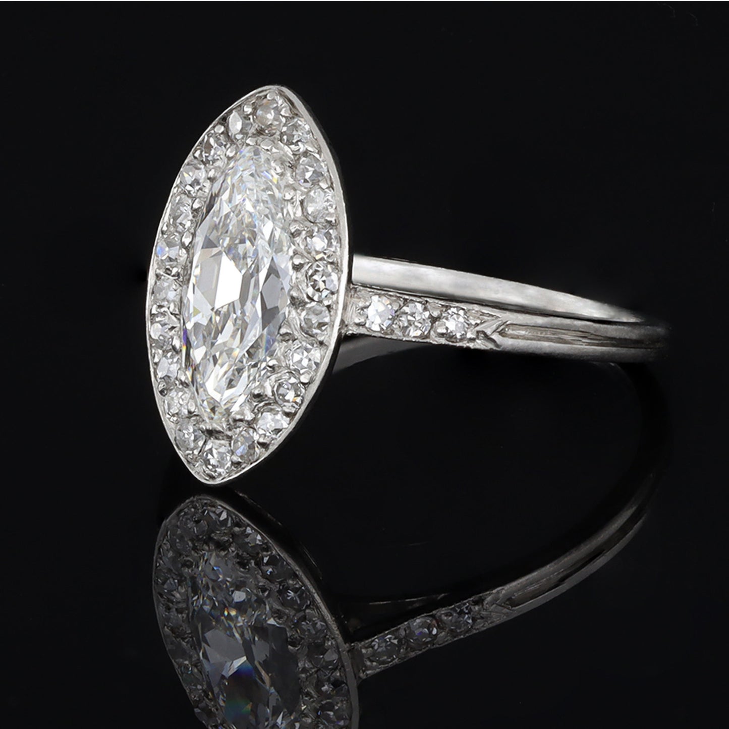 Rene Boivin French Victorian Platinum Diamond Ring side