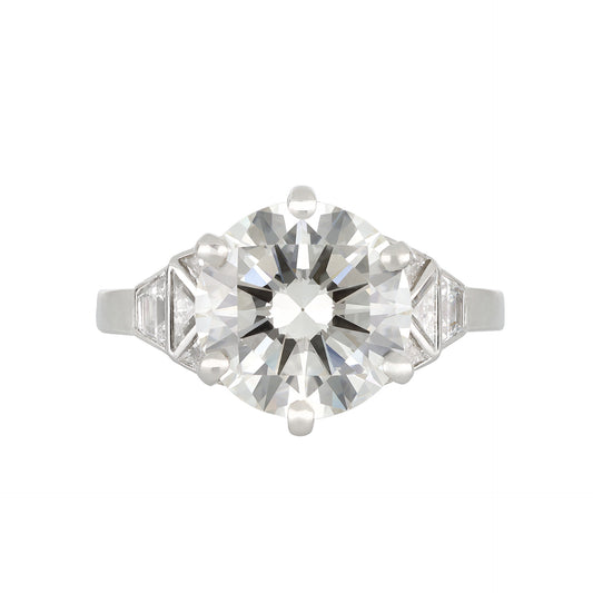Bulgari 1950s Platinum Diamond Ring front