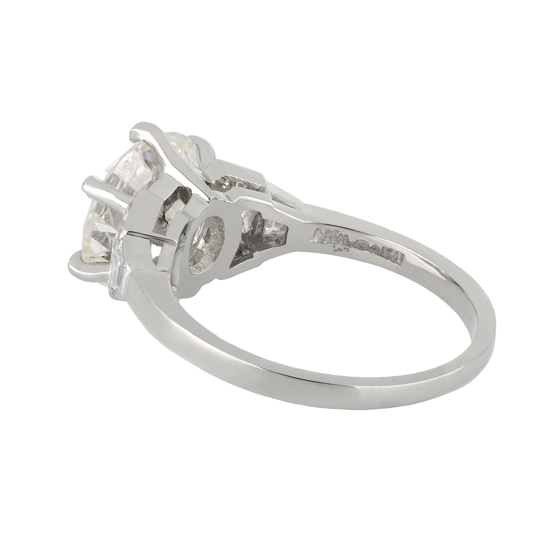 Bulgari 1950s Platinum Diamond Ring side