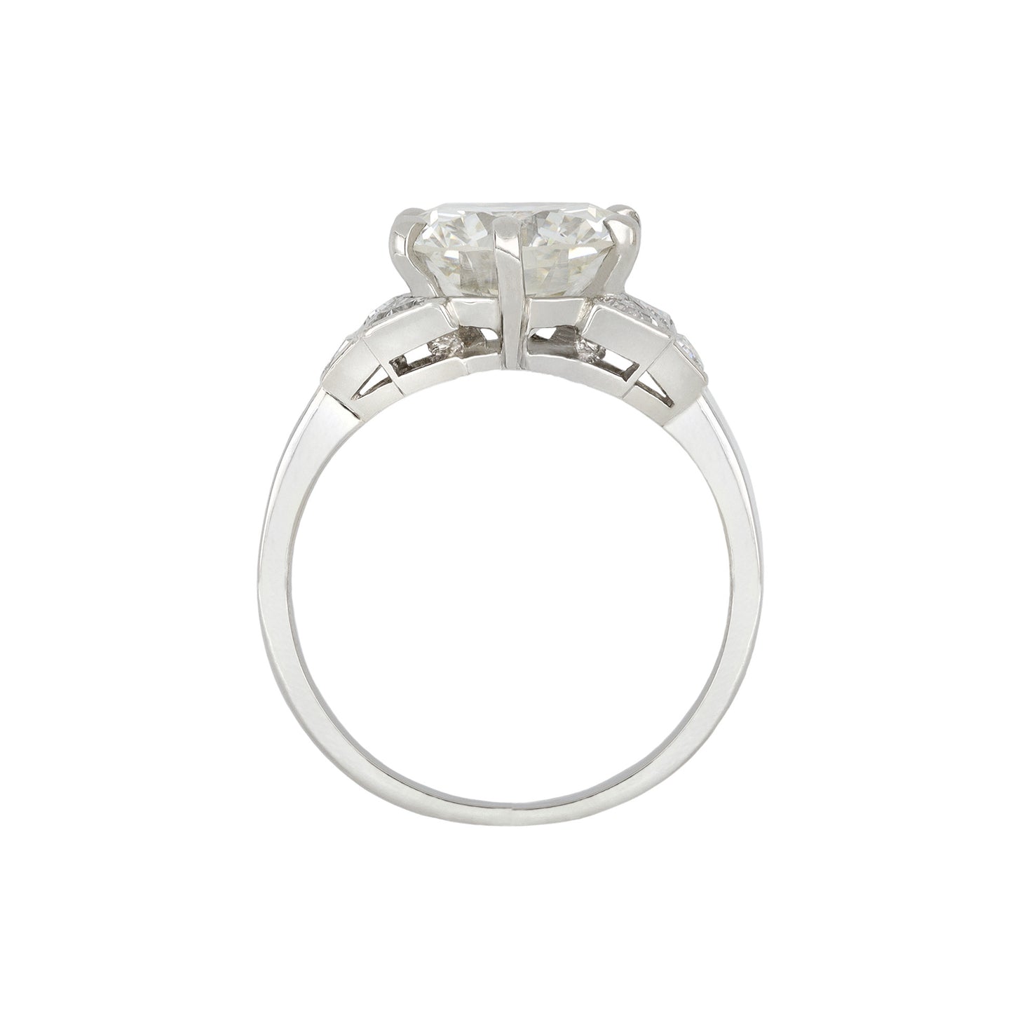 Bulgari 1950s Platinum Diamond Ring profile
