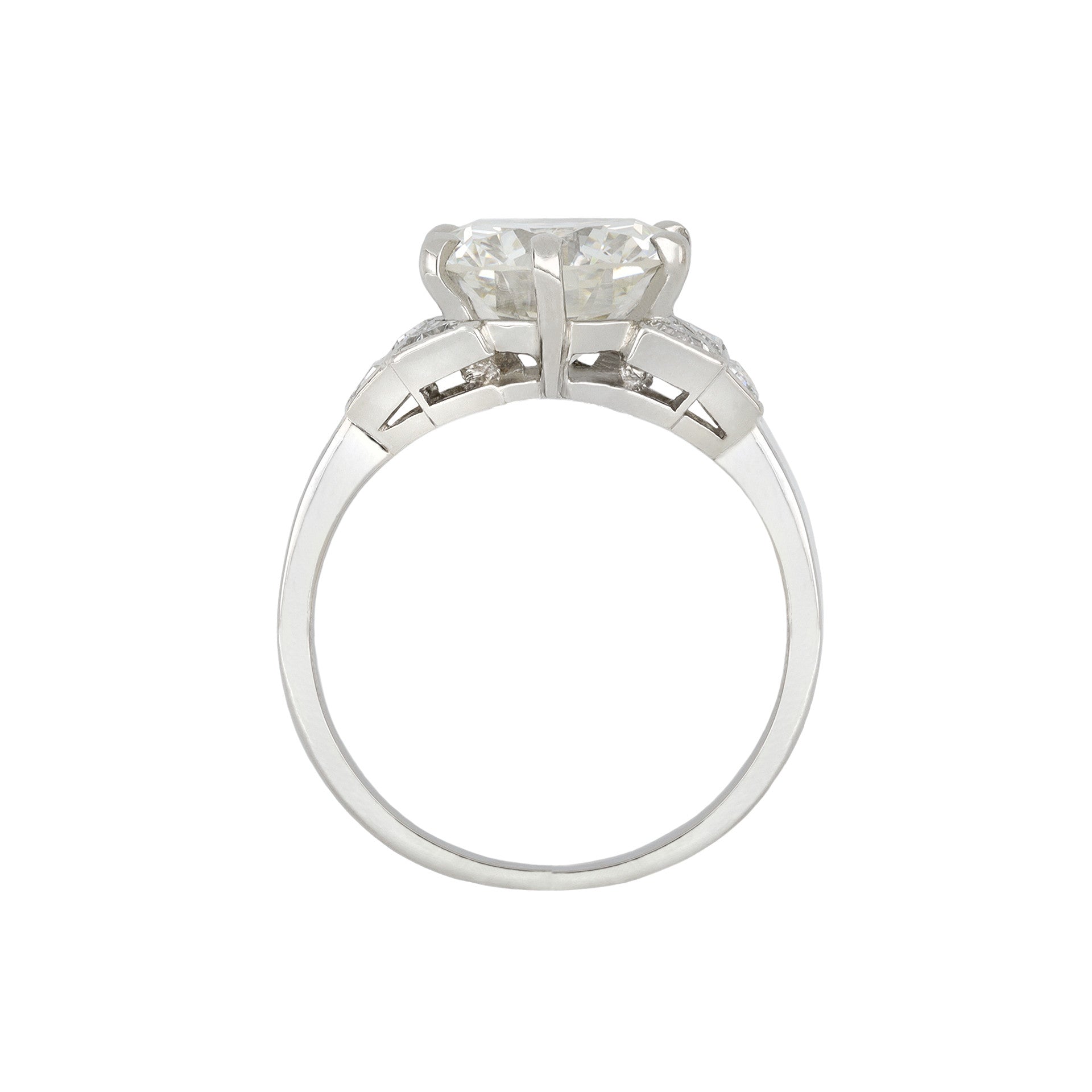 Bulgari 1950s Platinum Diamond Ring profile
