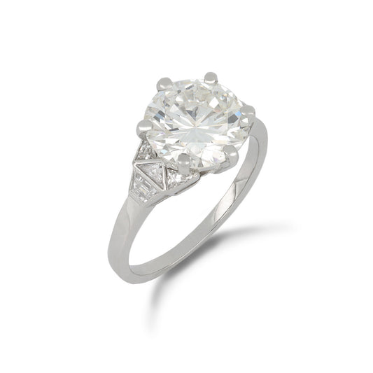Bulgari 1950s Platinum Diamond Ring front