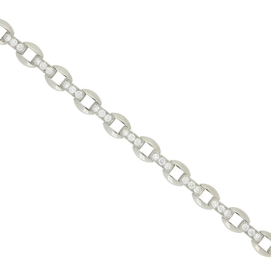 Oscar Heyman Bros. 1960s Platinum Diamond Bracelet close up