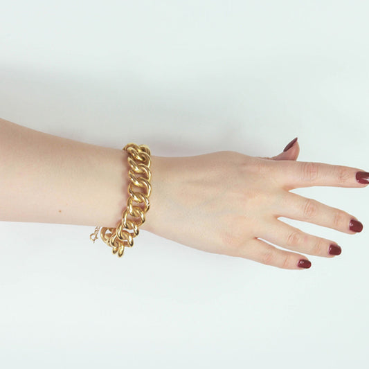 John Brogden English Victorian 18KT Yellow Gold Bracelet on wrist
