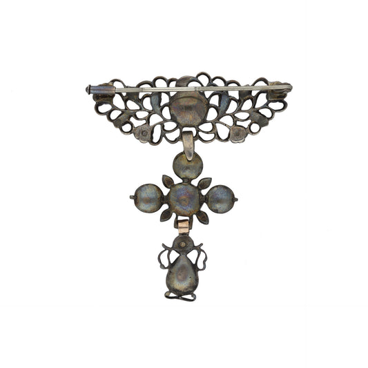 Georgian Silver Diamond Brooch back