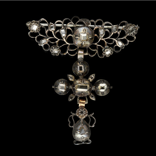 Georgian Silver Diamond Brooch front