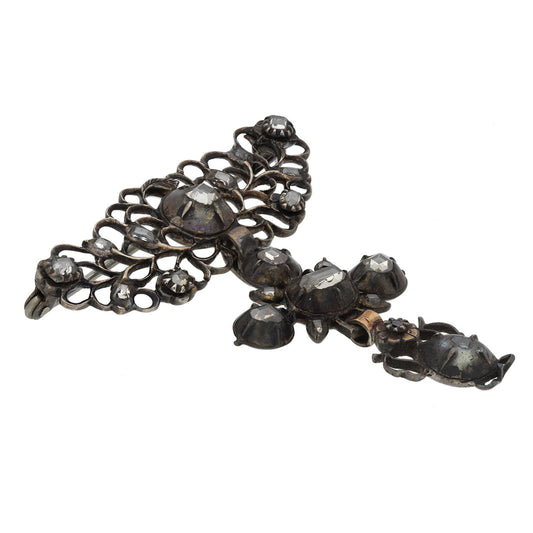 Georgian Silver Diamond Brooch front
