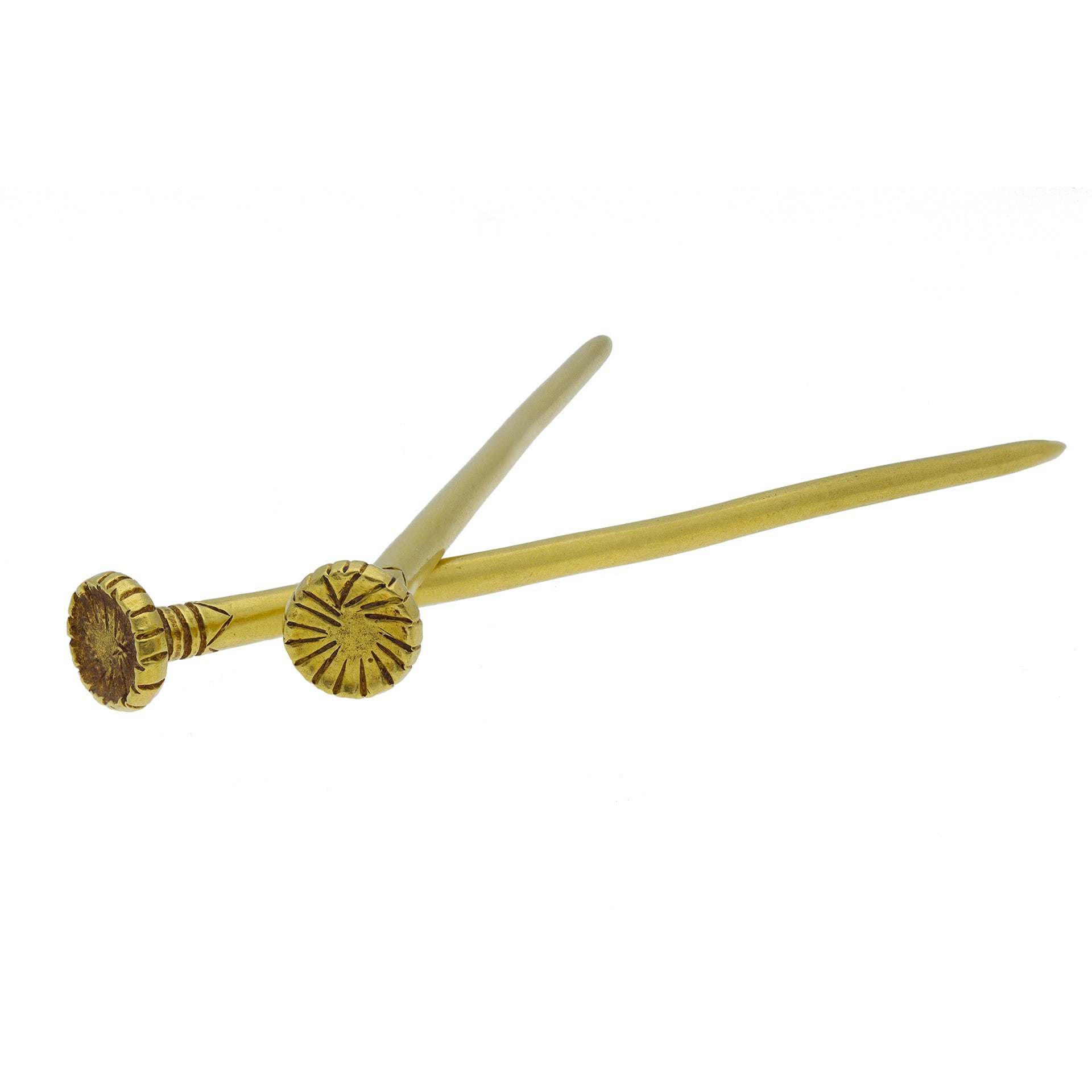 Parthian Antique 18KT Yellow Gold Dress Pins front