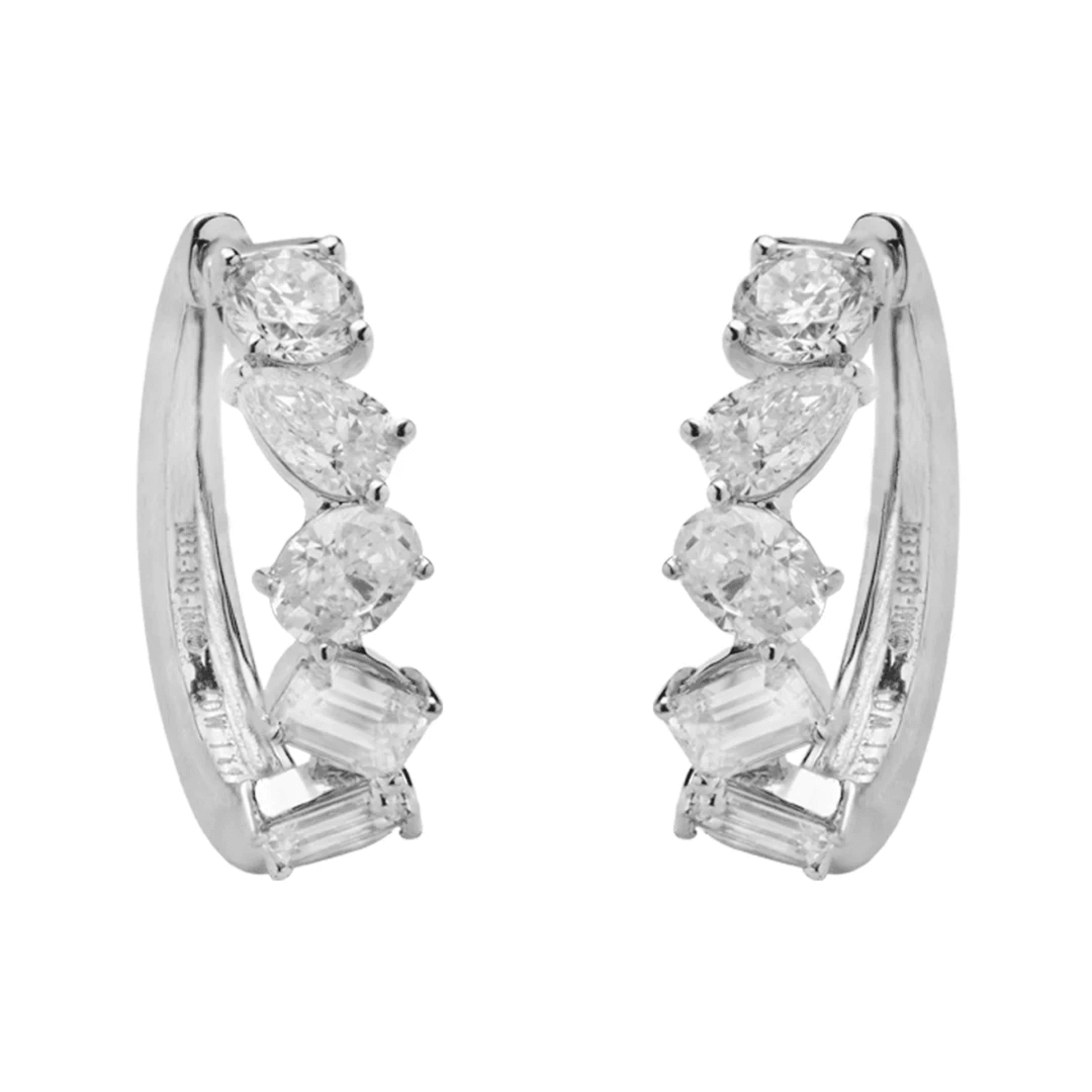 Post-1980s 14KT White Gold Diamond Earrings front