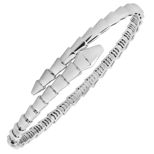 Bulgari Post-1980s 18KT White Gold Serpenti Viper Bracelet front