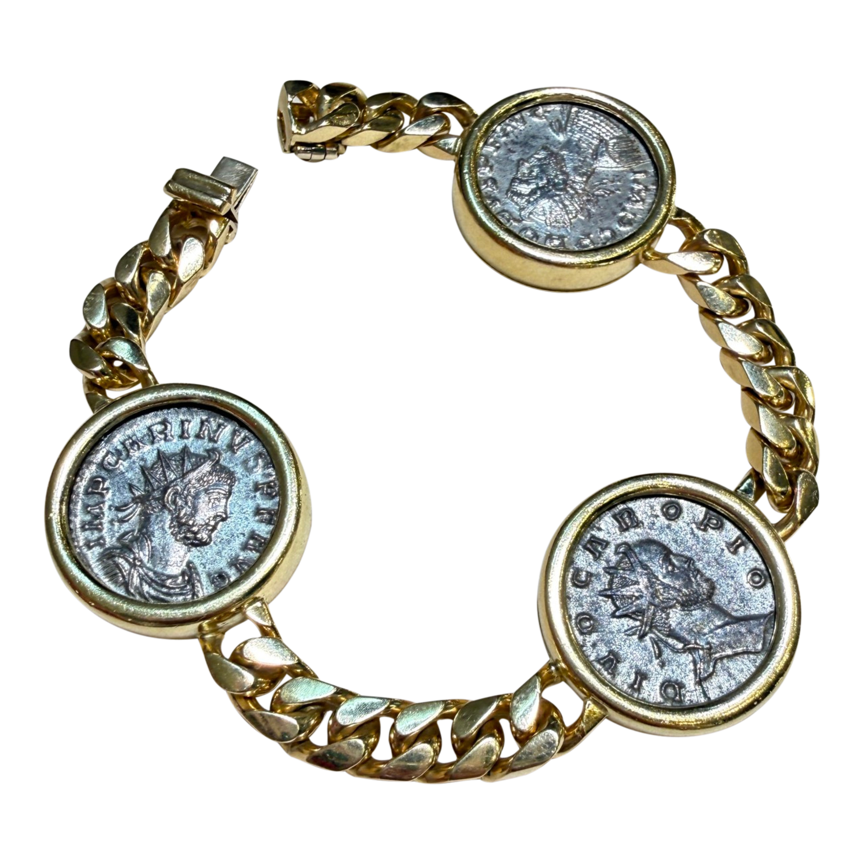 Bulgari 1980s 18KT Yellow Gold Monete Bracelet front