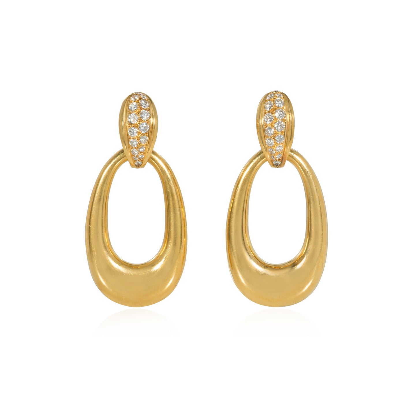 Cartier Paris 1960s 18KT Yellow Gold Diamond, Malachite & Chrysoprase Interchangeable Earrings front