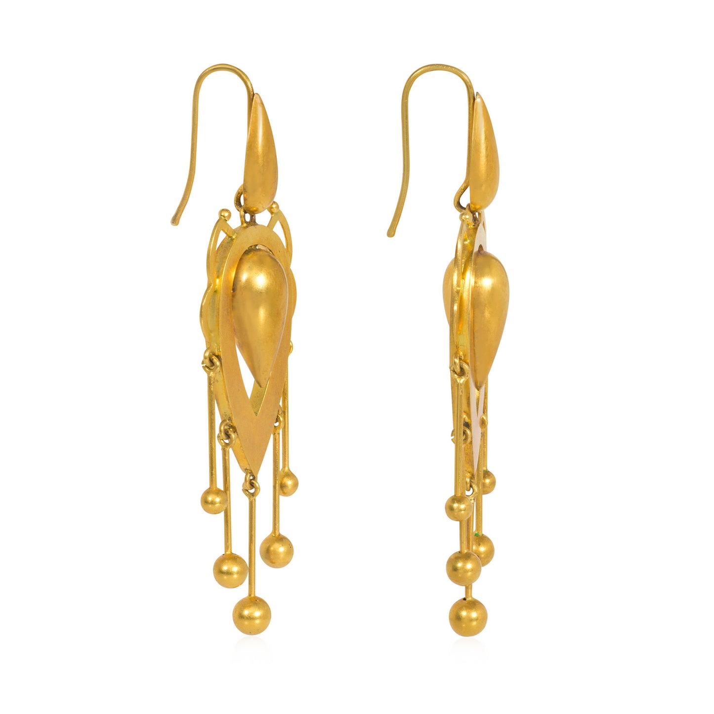 Victorian 15KT Yellow Gold Earrings side