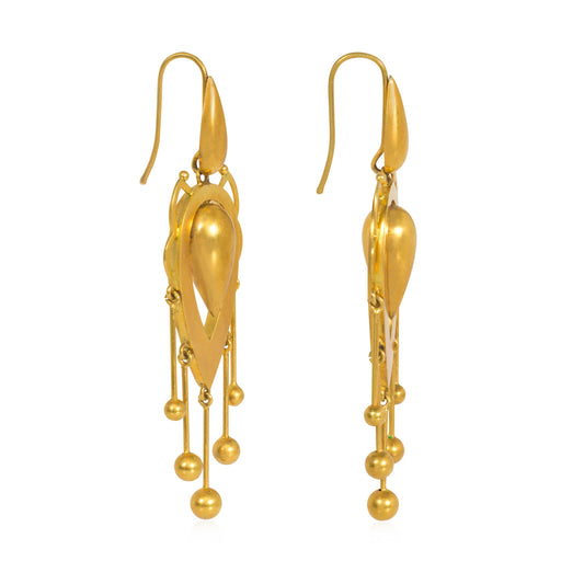 Victorian 15KT Yellow Gold Earrings side