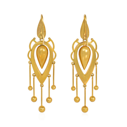 Victorian 15KT Yellow Gold Earrings back