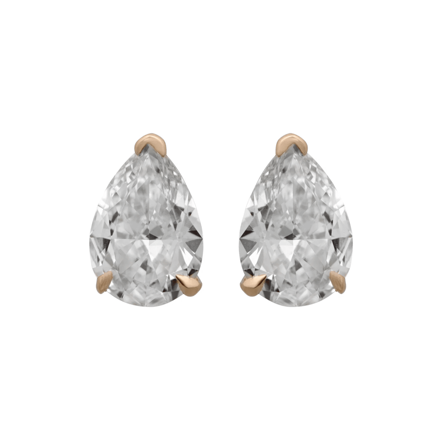 Post-1980s 14KT Yellow Gold Diamond Earrings front
