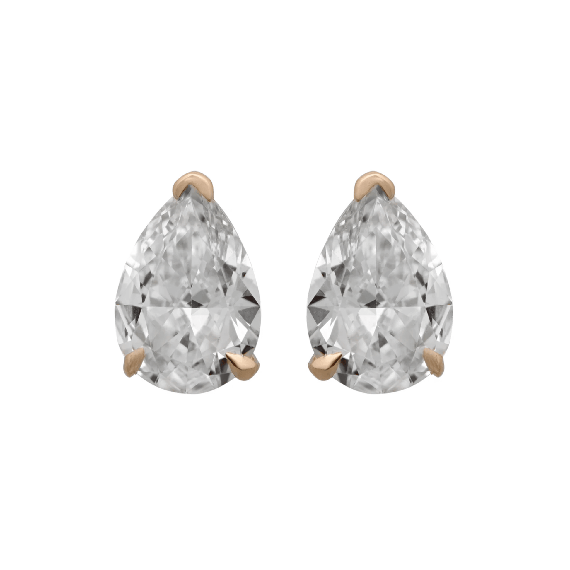 Post-1980s 14KT Yellow Gold Diamond Earrings front