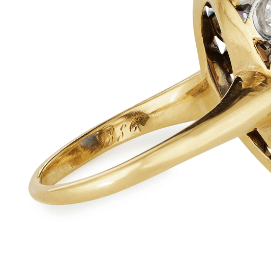 Tiffany & Co. Victorian Platinum & 18KT Yellow Gold Sapphire & Diamond Ring date
