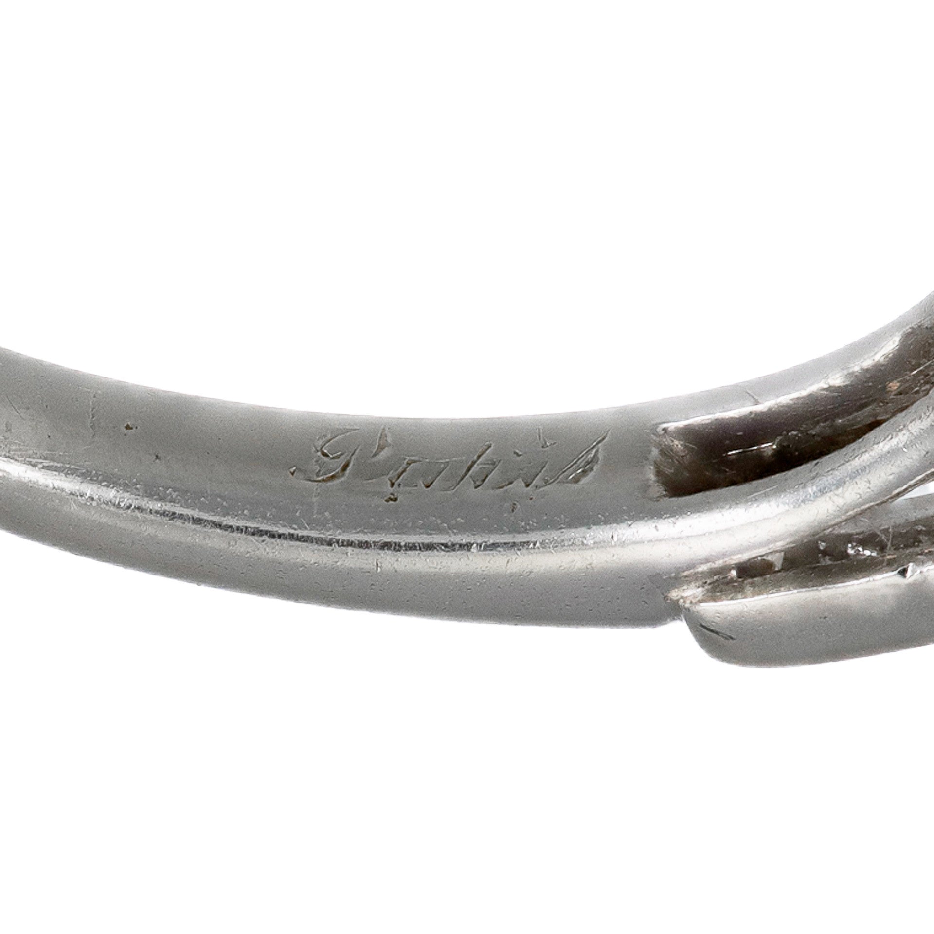 Cartier Paris 1930s Platinum Diamond Ring signature