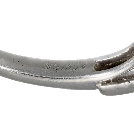 Cartier Paris 1930s Platinum Diamond Ring signature