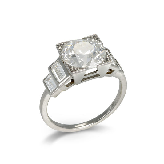 Art Deco Platinum Diamond Ring front