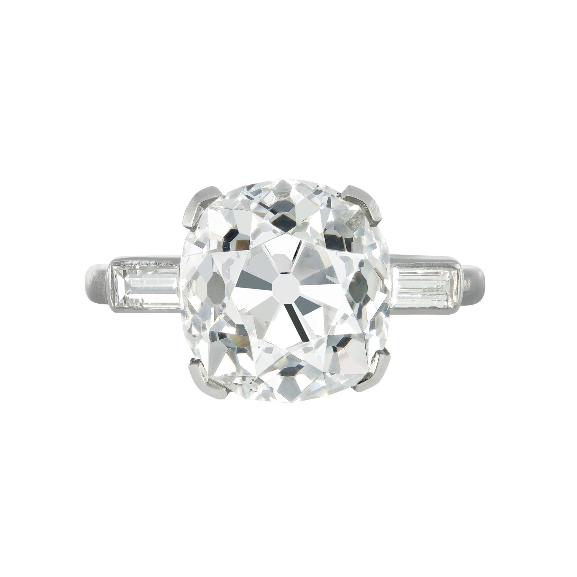 Cartier Paris 1930s Platinum Diamond Ring front